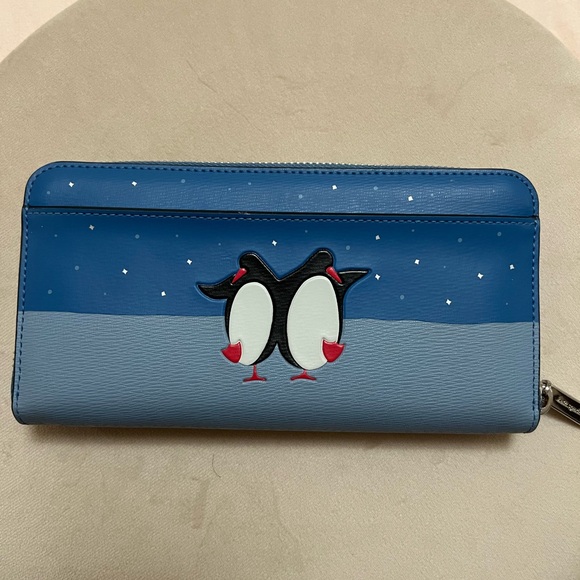 Kate Spade Blue Wallet with Penguin Design - Picture 2 of 4